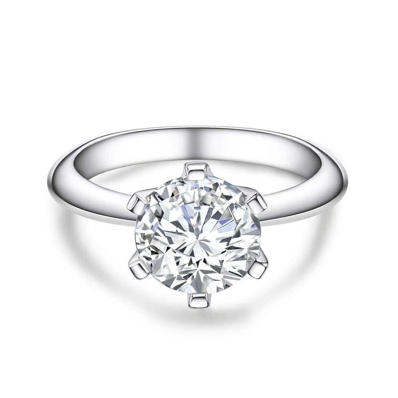 6 prong set Moissanite Thick Band Ring