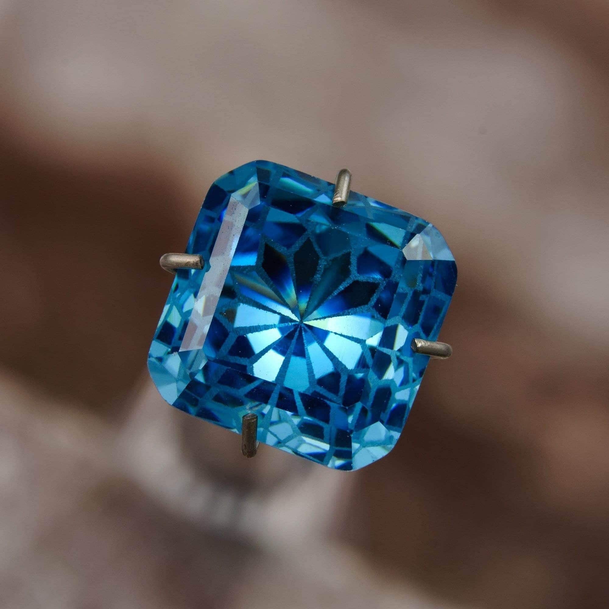 Cubic Zirconia 8mm Asscher Fantasy Square Cut in Blue – Add a Touch of Elegance to Your Creations
