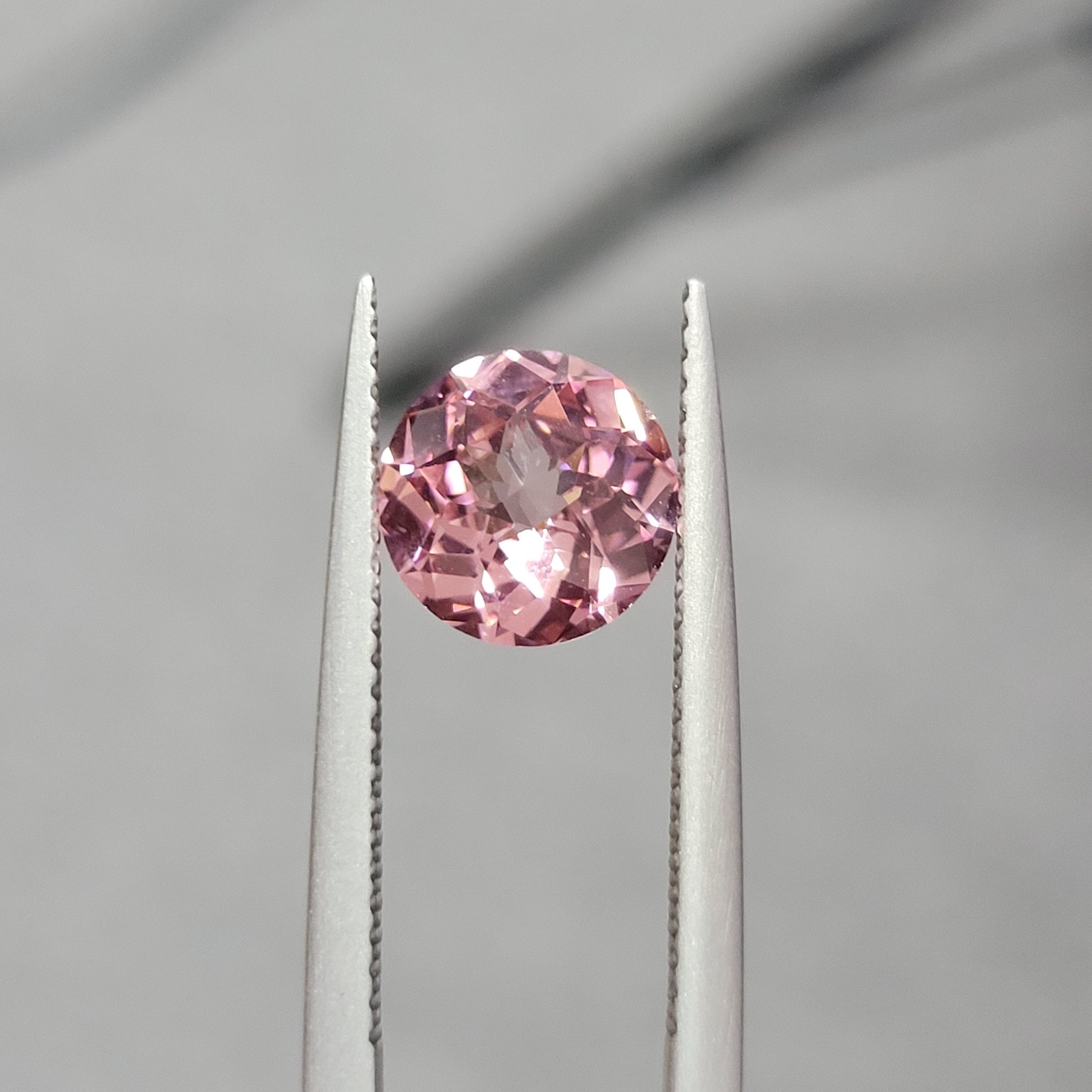 8mm 2.35ct loose padparadscha pink sapphire lab grown imperial round cut loop clean gemstone