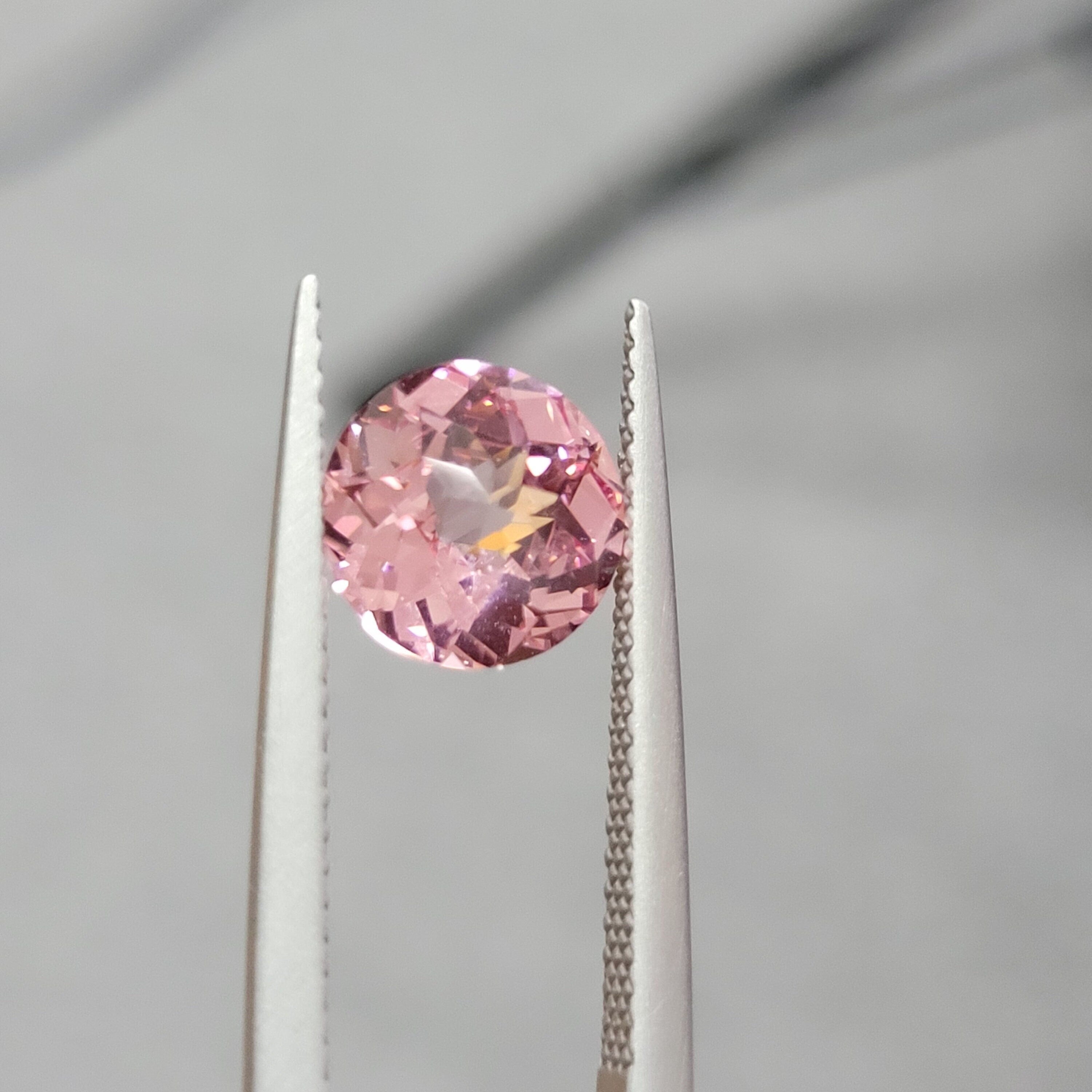 8mm 2.35ct loose padparadscha pink sapphire lab grown imperial round cut loop clean gemstone