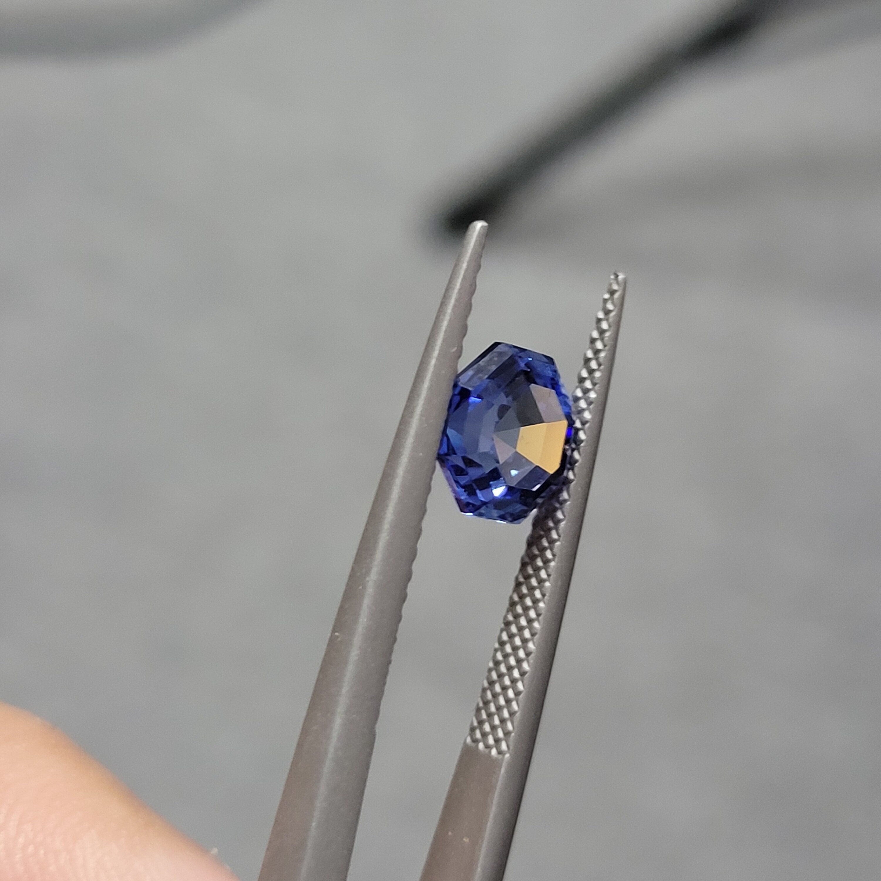 7mm loose  sapphire 2.16ct lab grown octagon cut, ceylon sapphire, blue gemstone
