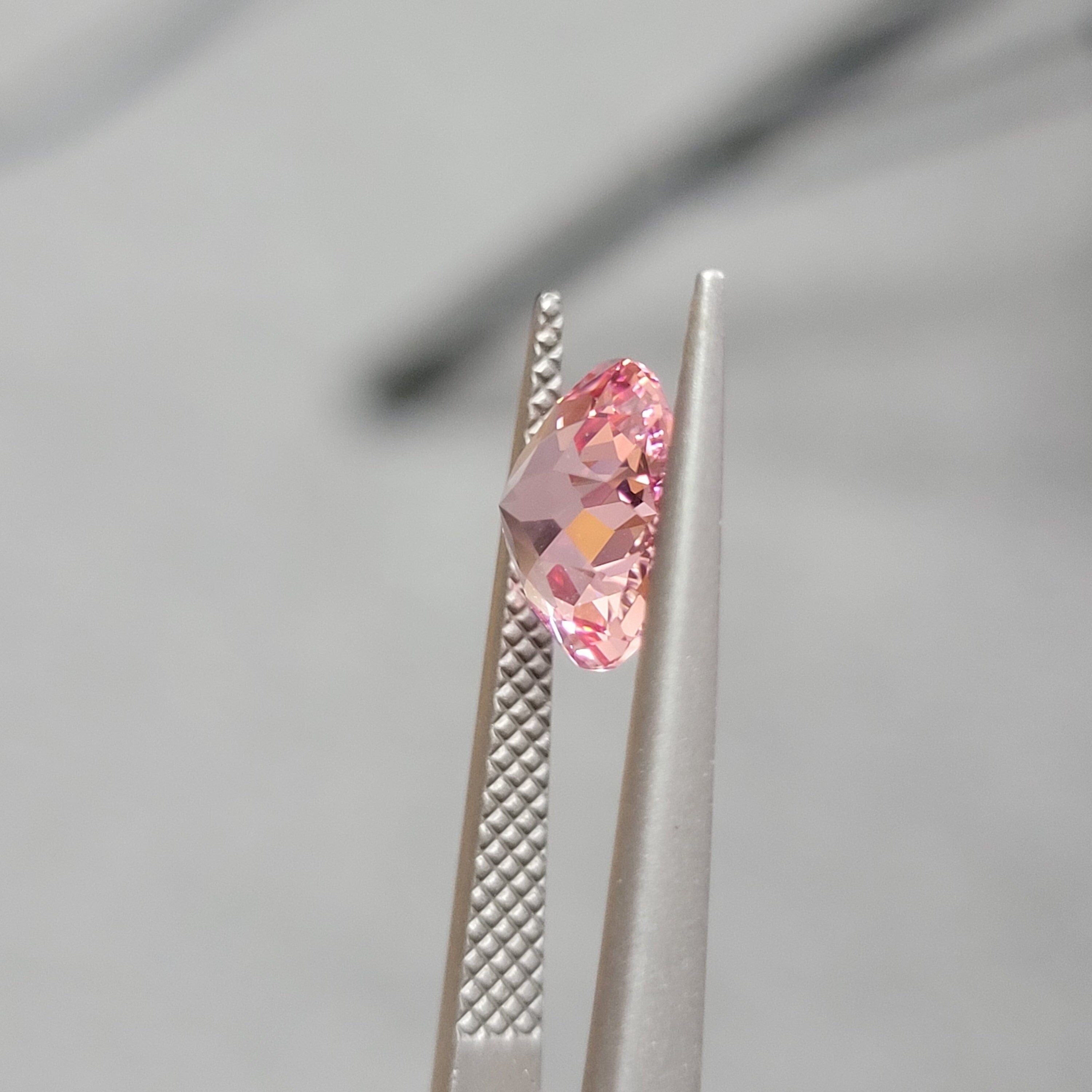 8mm 2.35ct loose padparadscha pink sapphire lab grown imperial round cut loop clean gemstone