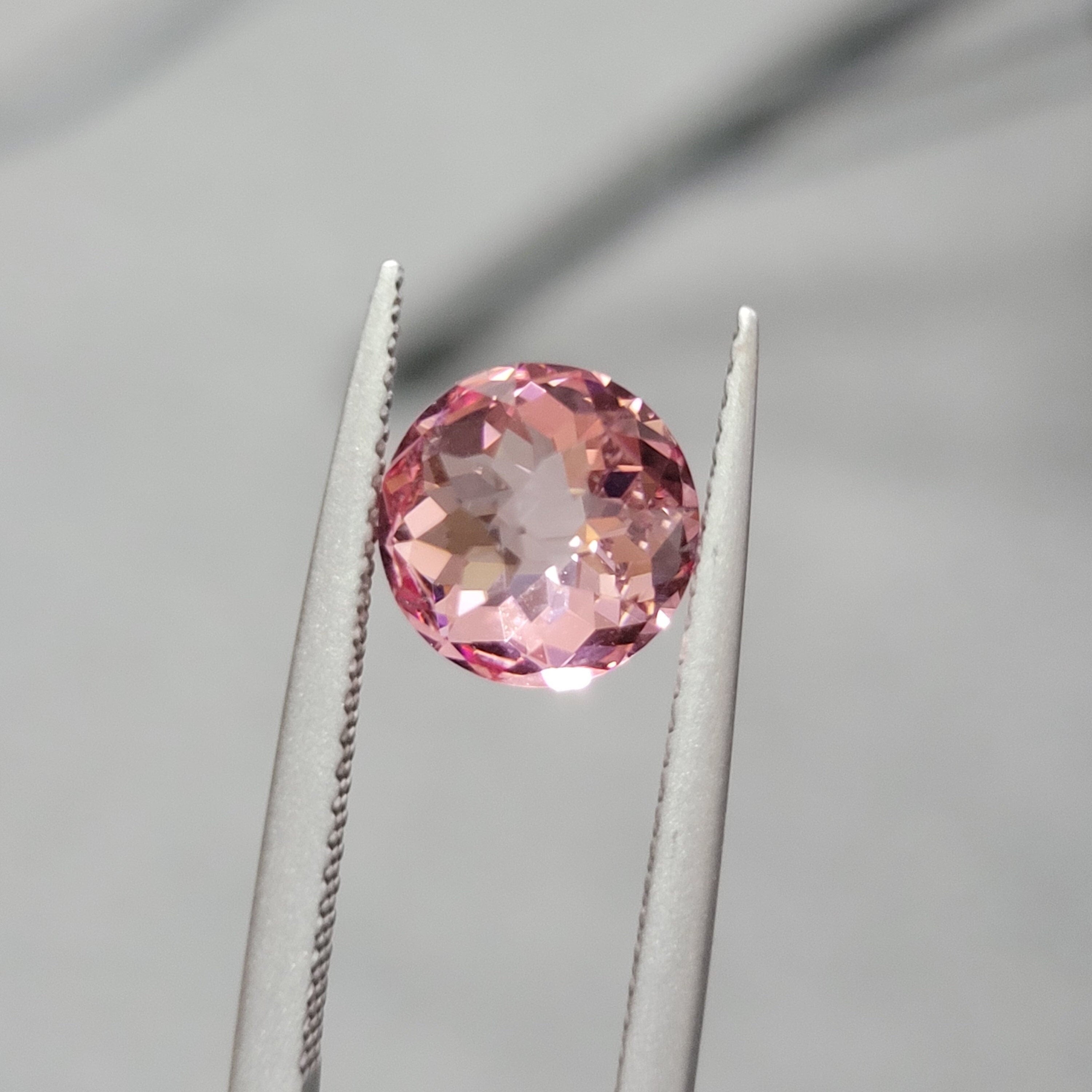 8mm 2.35ct loose padparadscha pink sapphire lab grown imperial round cut loop clean gemstone