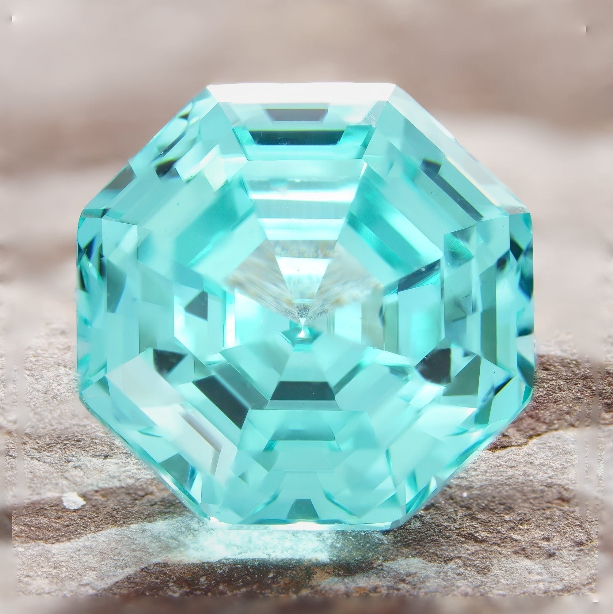 paraiba 7mm 2.65ct octagon cut lab grown tourmaline