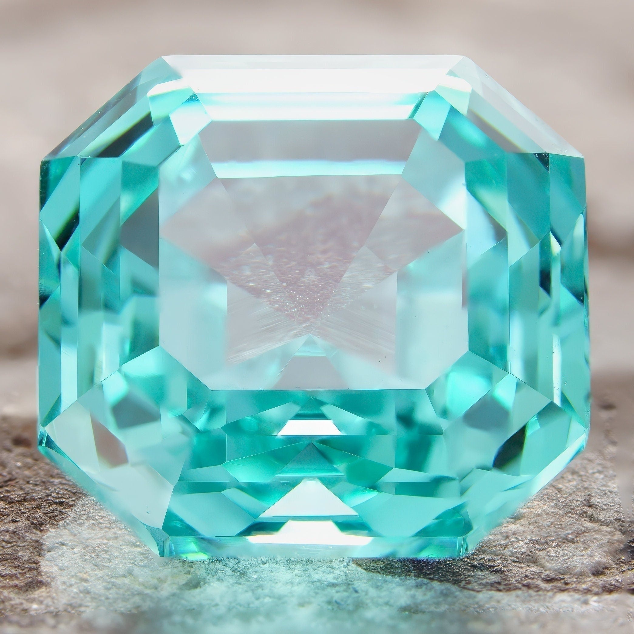Lab-grown paraiba tourmaline - 7x12mm, 2.87ct loose ascher cut gemstone