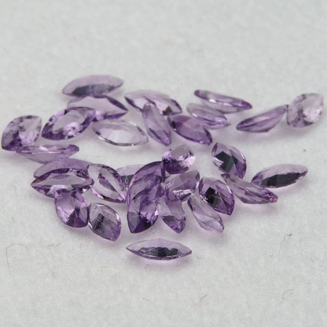 Amethyst faceted marquise cut 1.75 carat 30pcs 2x4mm loose gemstone simulant