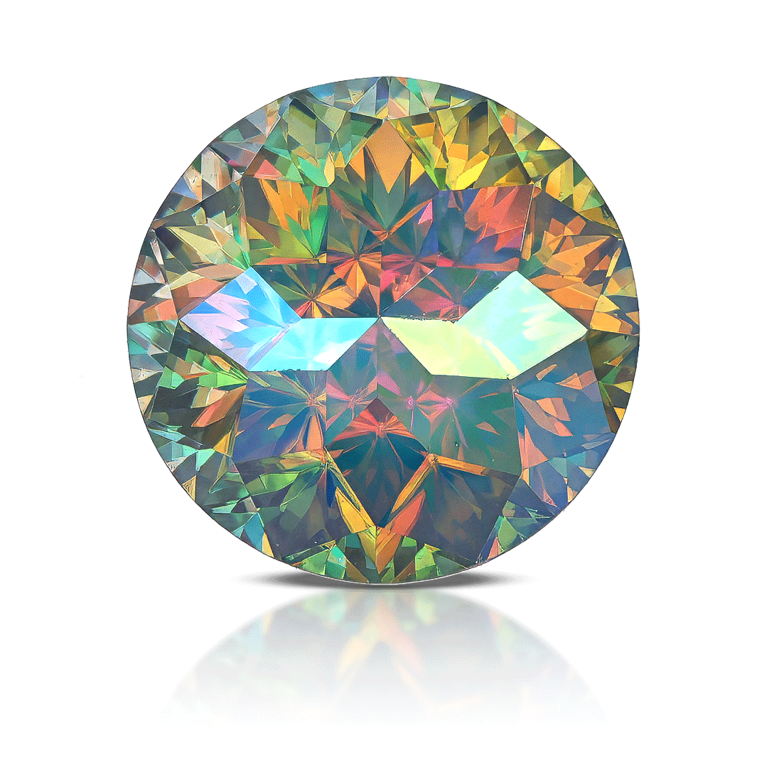 Moissanite Rainbow Certified 2ct Imperial Round Cut Gemstone (8mm) - Unique GRA Certified Jewelry Find