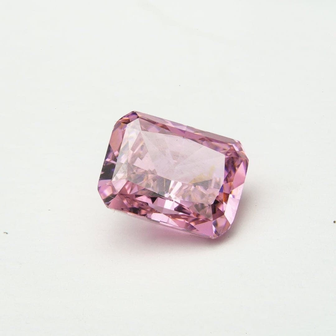 Set of 20pcs high carbon cubic zircon diamond 8x10mm pink radiant 4ct each