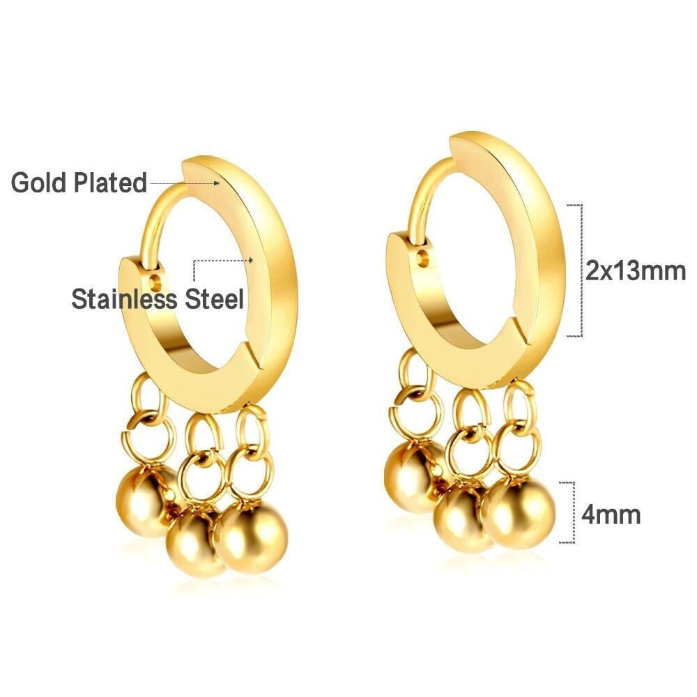 18k gold plating huggie earrings jewelry for woman best gift for her stainless steel