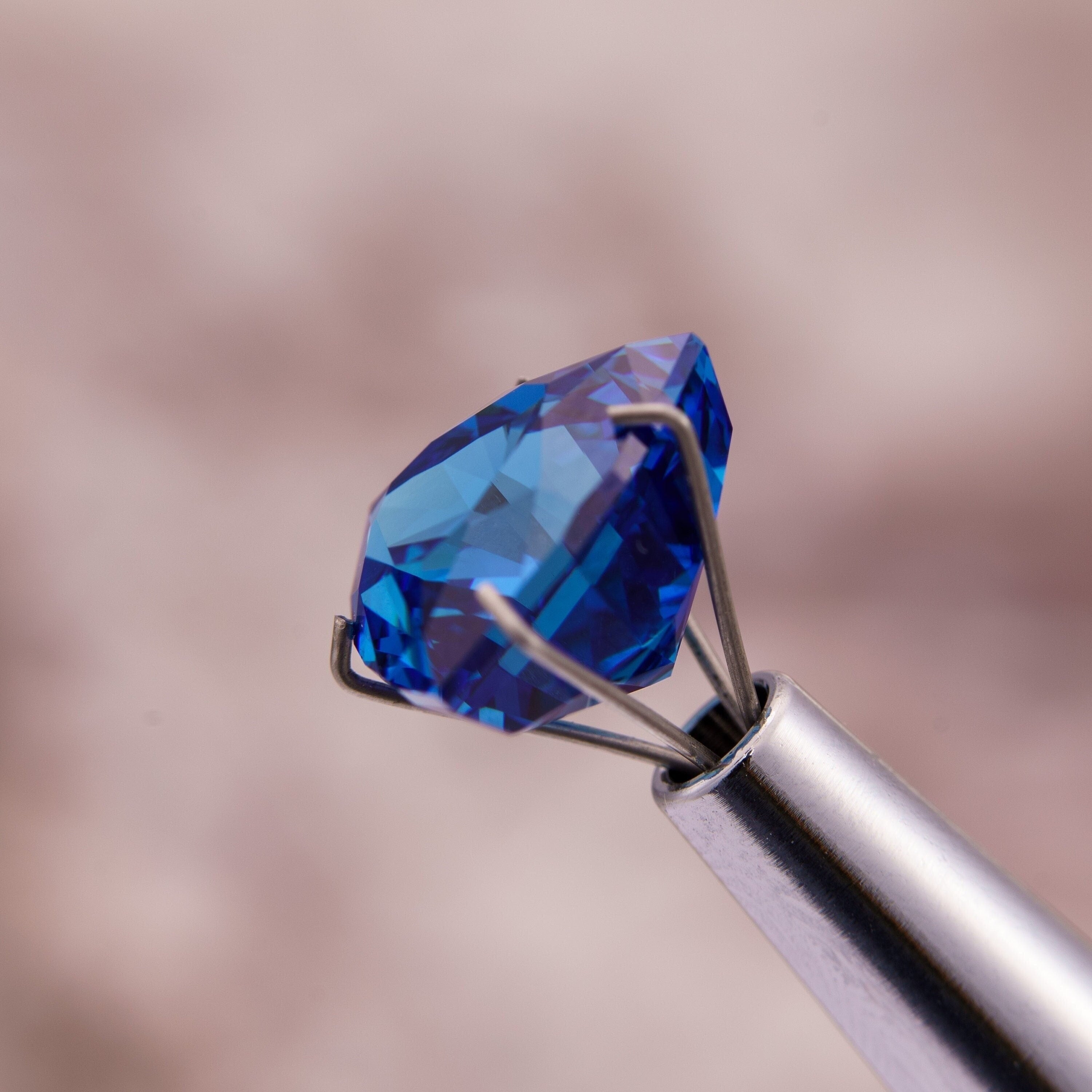 10mm trillion cut sapphire blue high-quality cubic zirconia loose stone