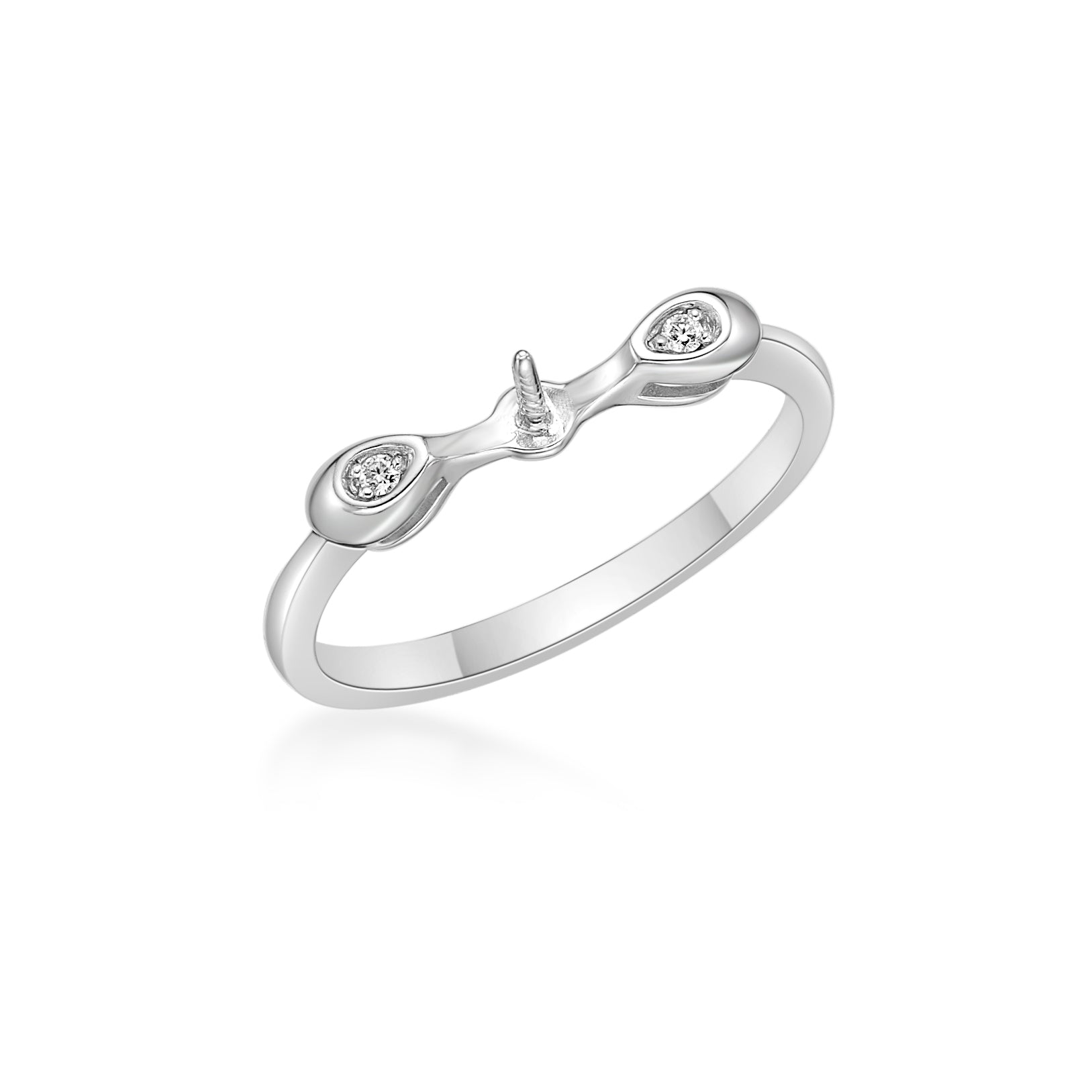 925 Sterling Silver Pearl Ring Mount - Elegant Setting for Your Pearls. Pearl ring mount without pearl