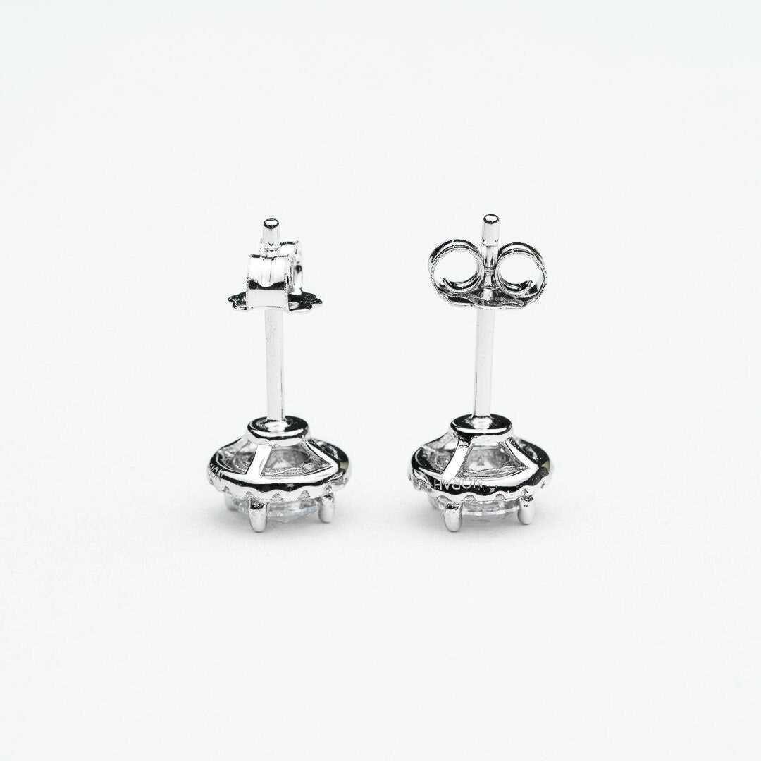 Cubic zircon stud earring 925 sterling silver rhodium plated