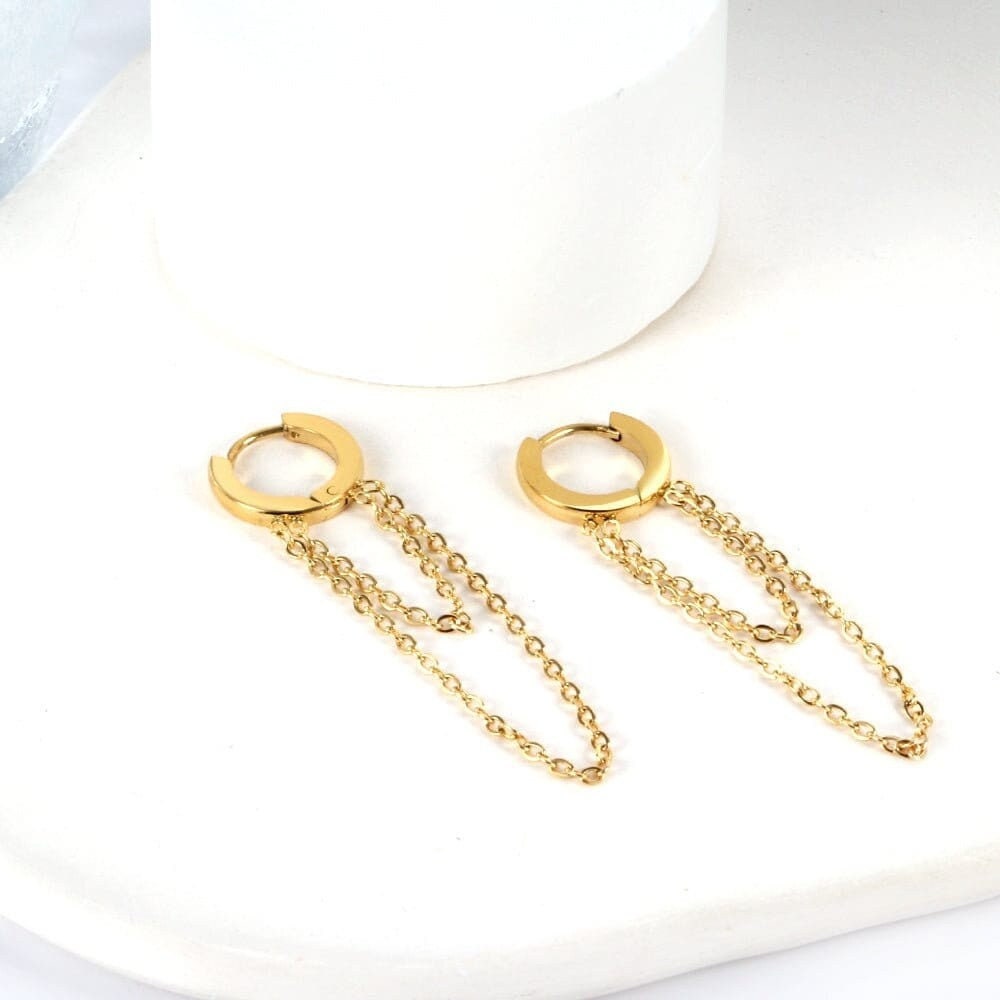 18k gold plating dangle earrings jewelry for woman best gift for her stainless steel minimalist