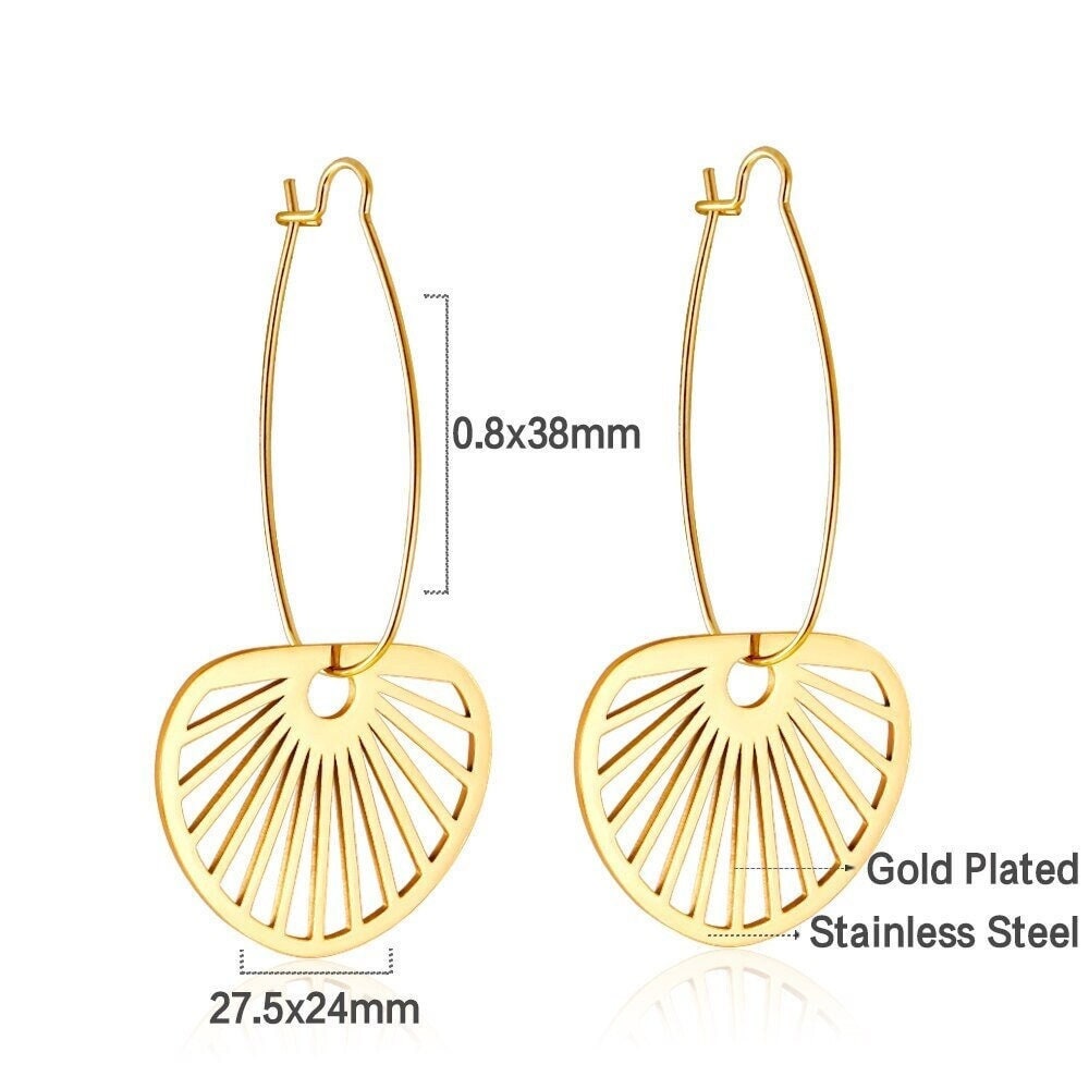 18k plating dangle gold earrings jewelry for woman best gift for her stainless steel