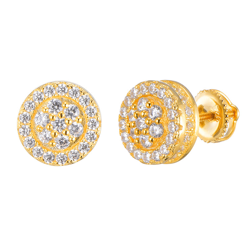 Fashion Circle Earrings 18k Gold Plating Halo Stud Earrings For Women