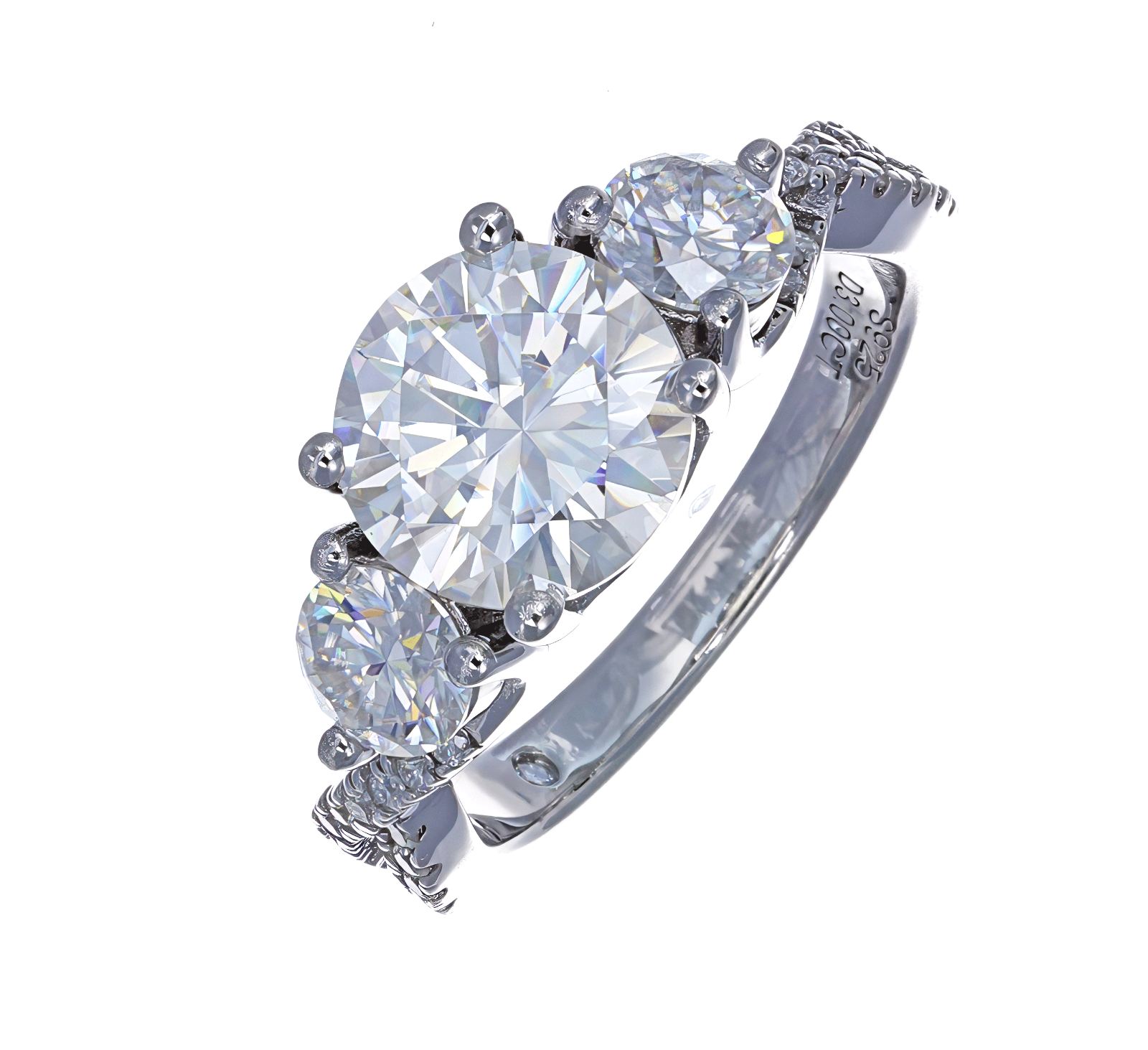 Moissanite Anniversary Ring With Thick Solid 925 Sterling Silver Band