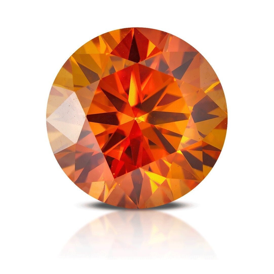 Loose sweet orange moissanite certified vvs1 round brilliant cut gra certificate