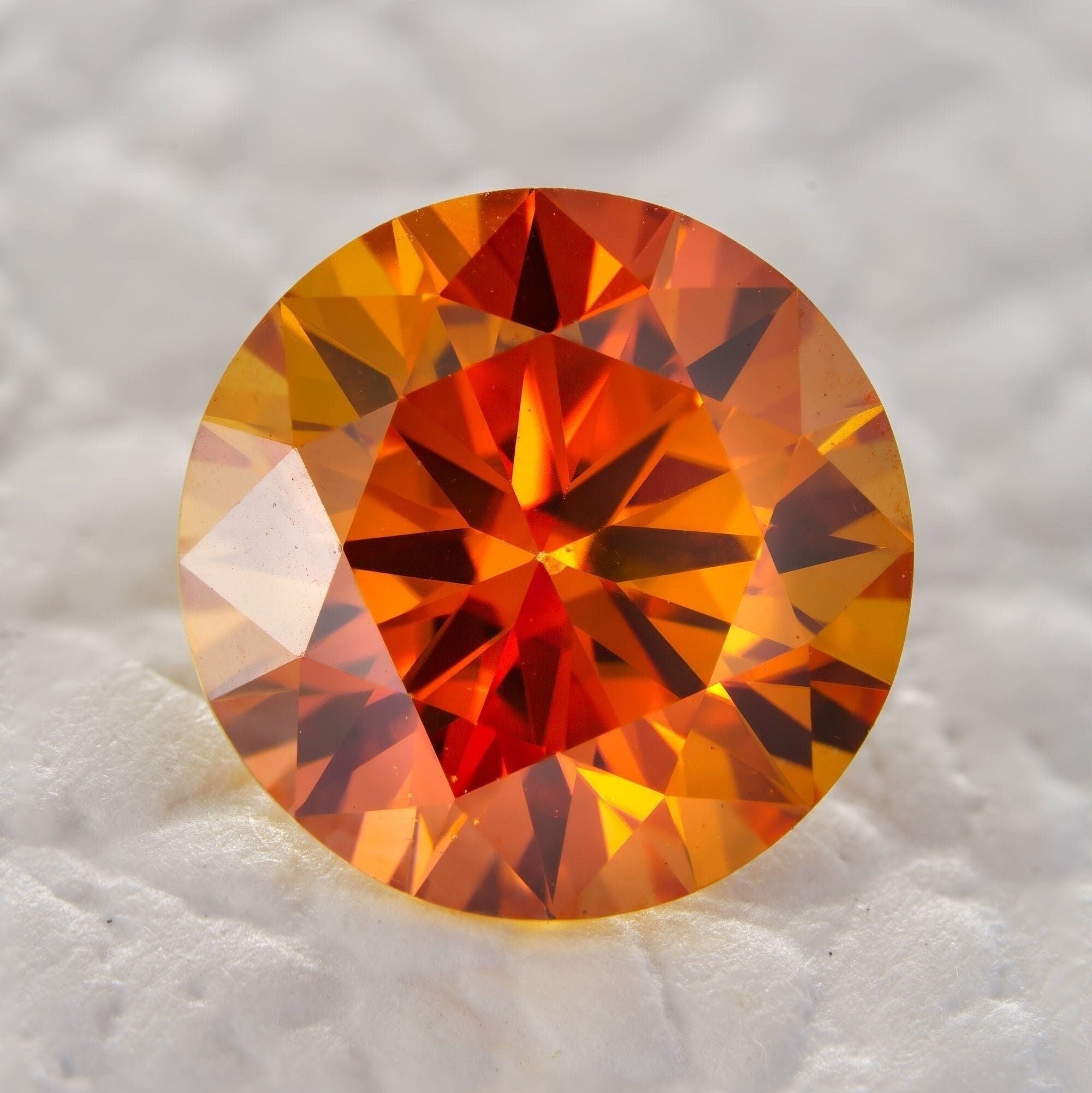 Loose sweet orange moissanite certified vvs1 round brilliant cut gra certificate