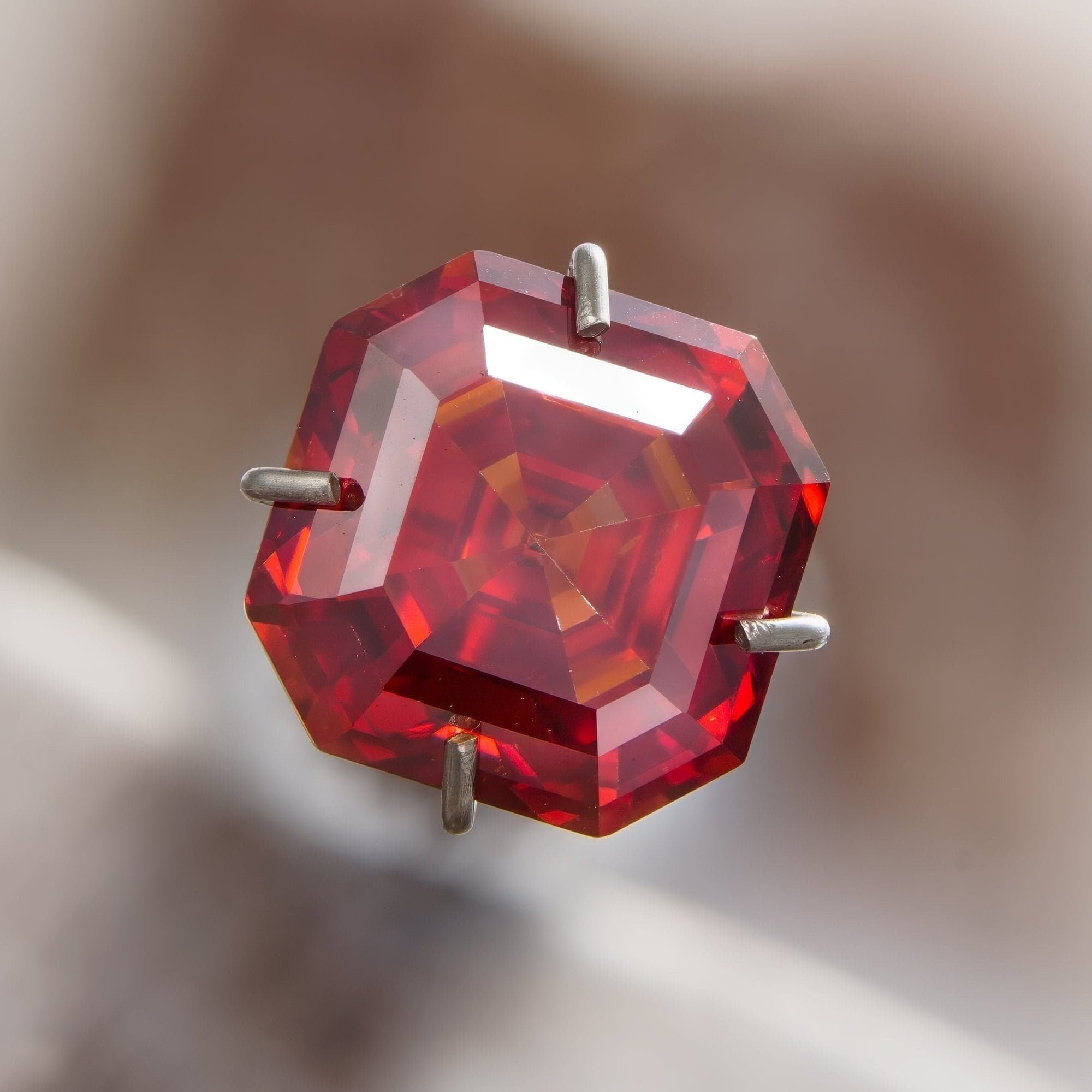 moissanite 7mm 2ct pigeon blood red gra certified ascher square cut