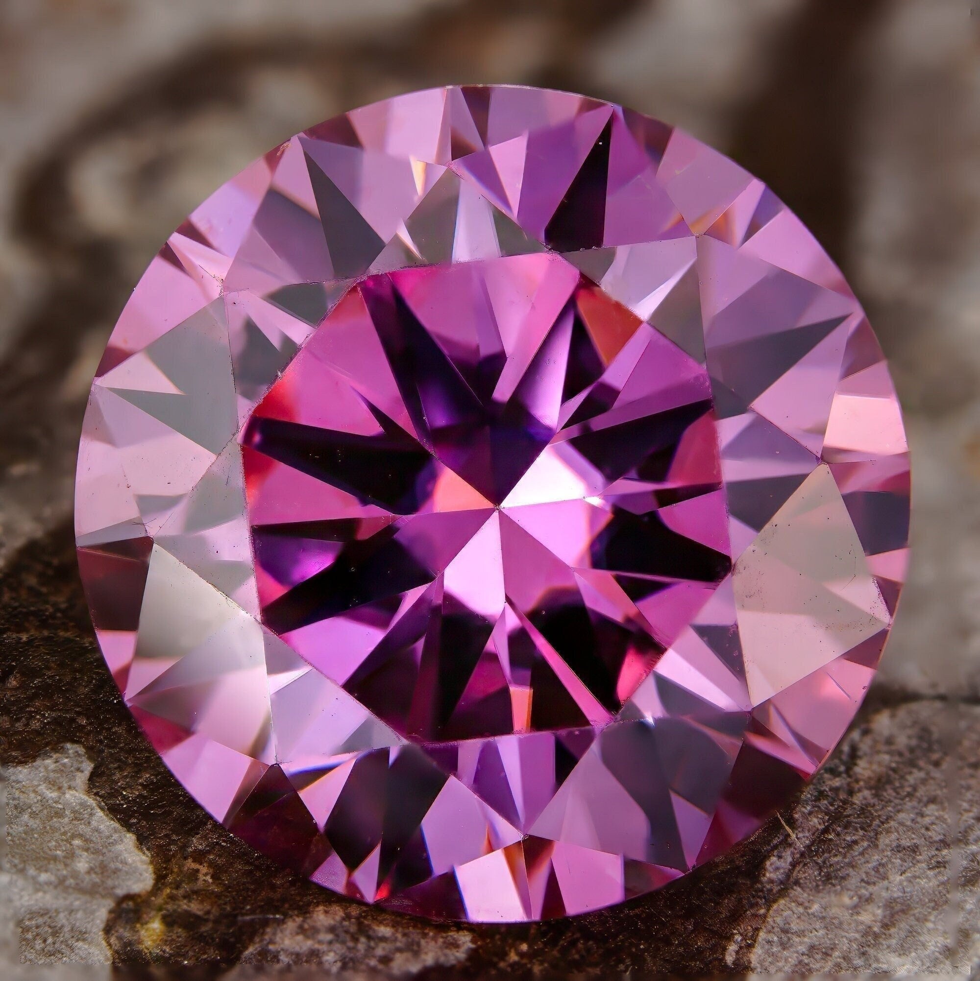 Moissanite pink round brilliant cut vvs1 clarity (1-9mm) - brilliant sparkle in various sizes