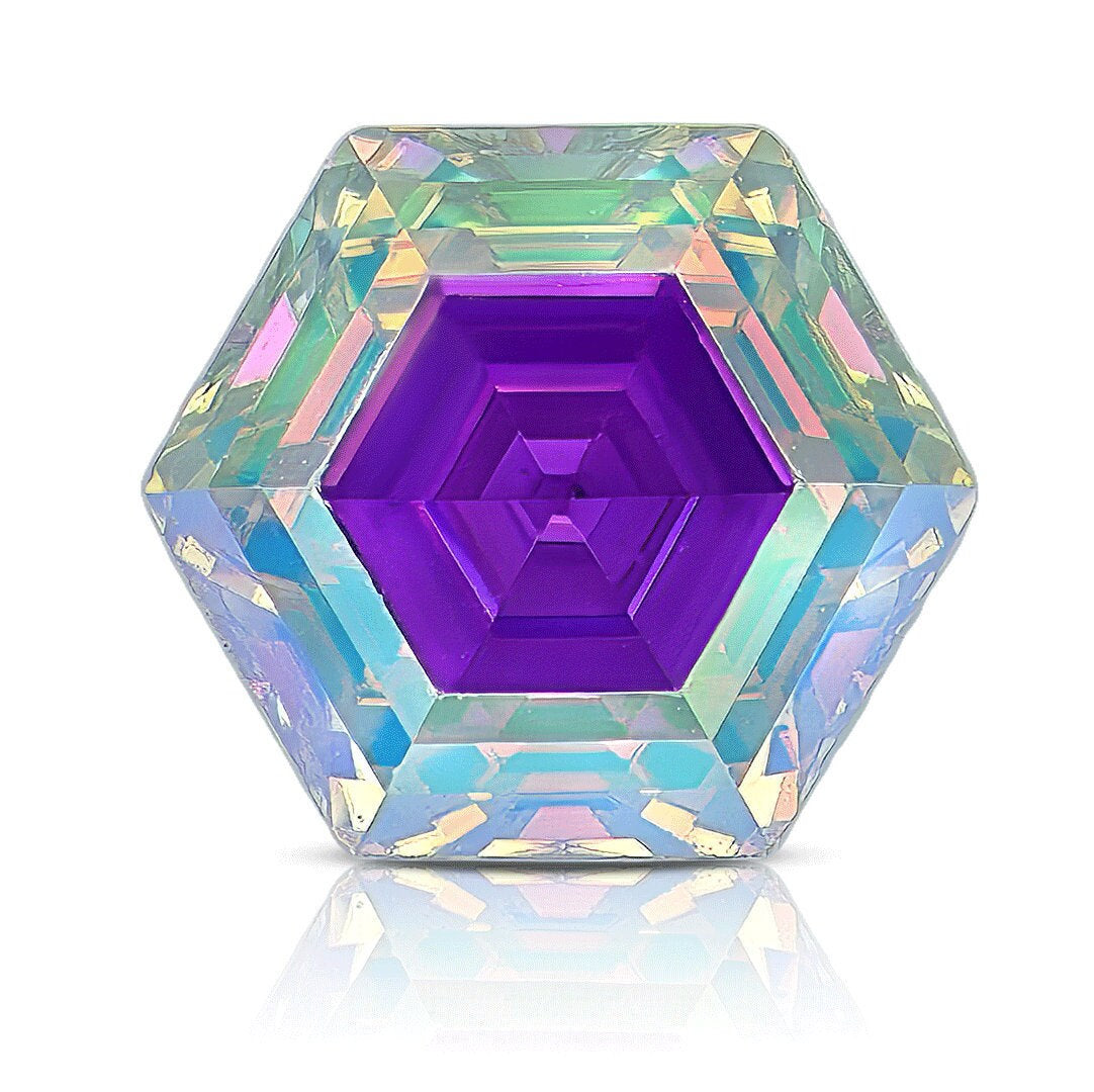 Moissanite rainbow certified 2ct hexagon cut gemstone (7mm) - unique gra certified jewelry find