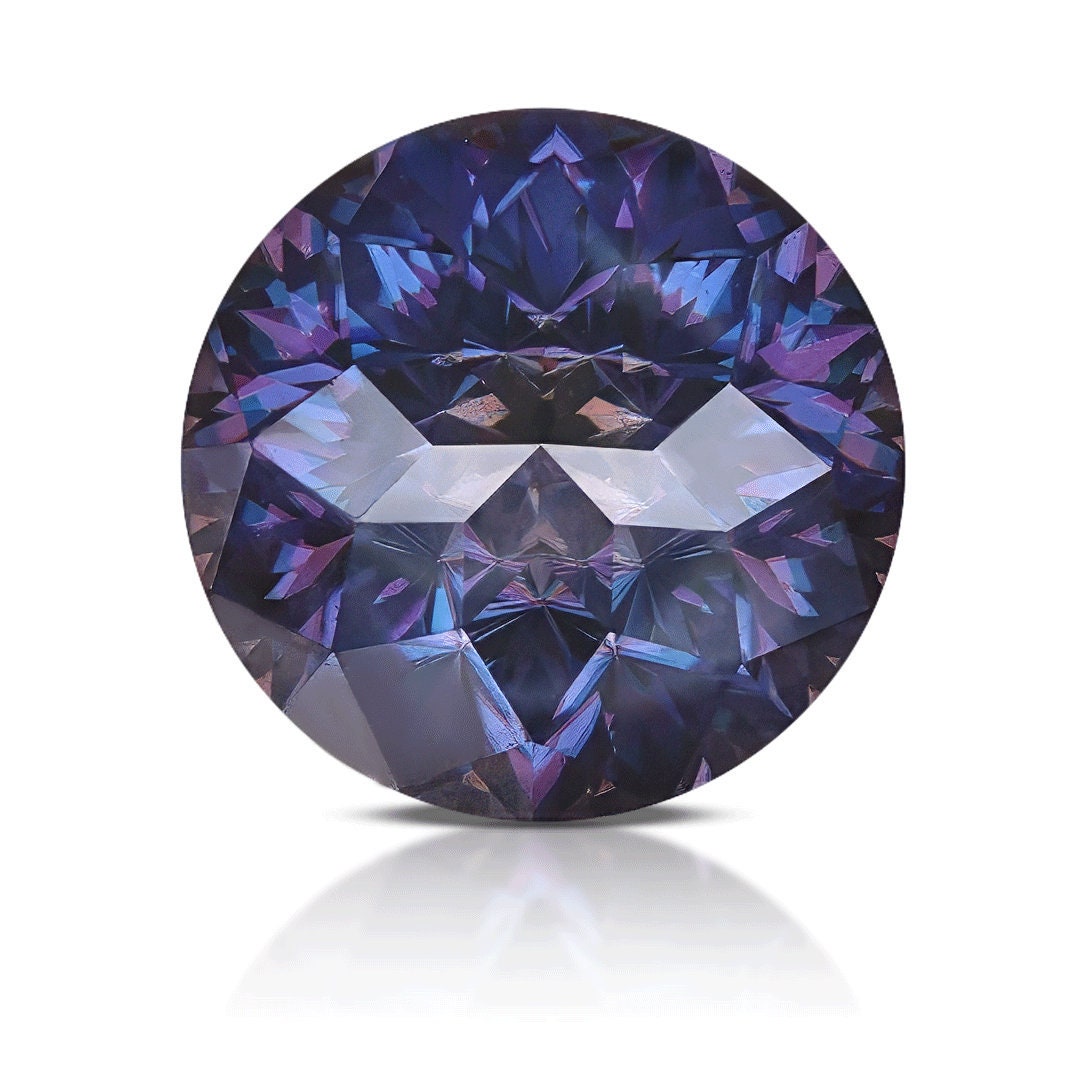 Moissanite imperial purple color certified 2ct imperial round cut gemstone (8mm) - unique gra certified jewelry find