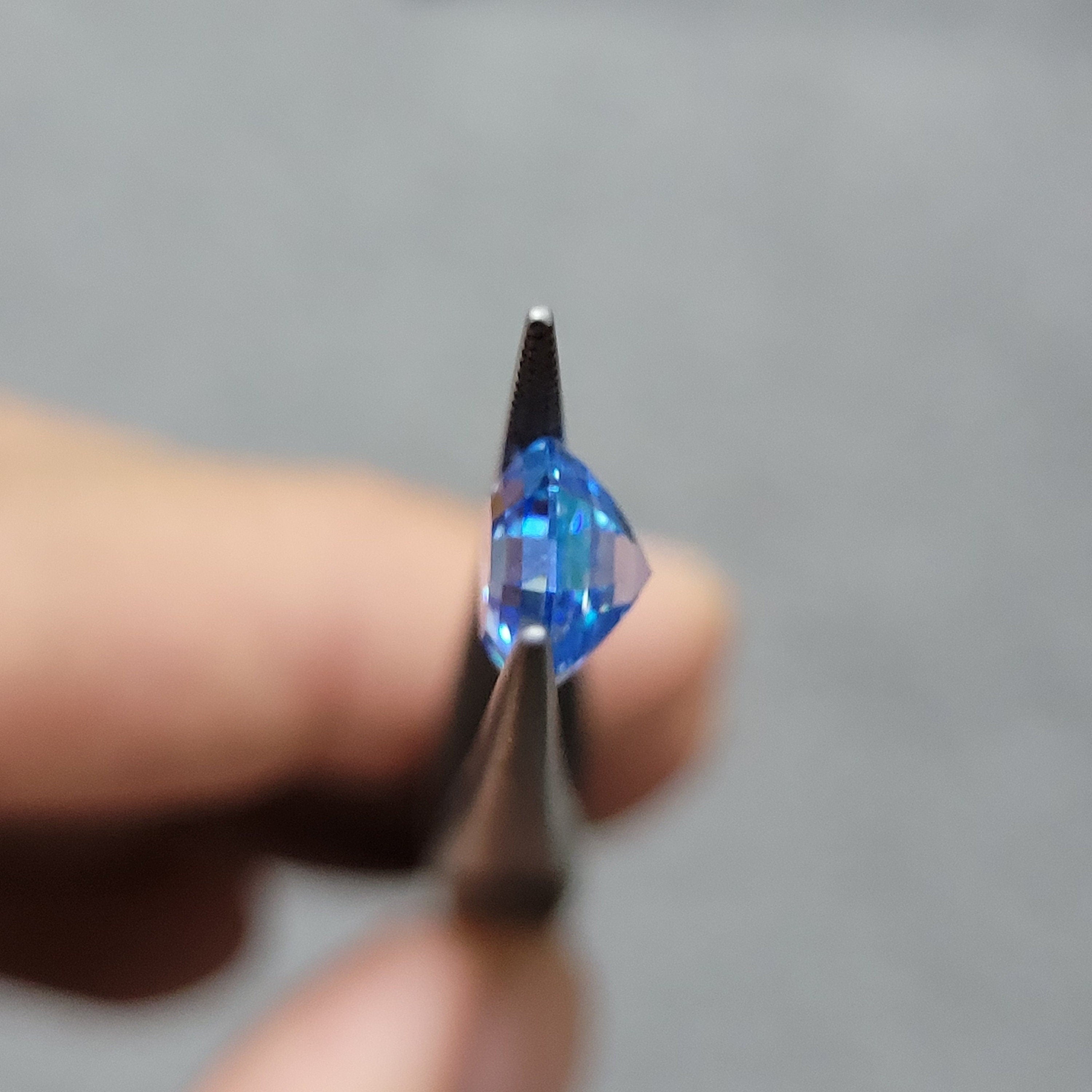7mm 2ct loose moissanite certified vvs1 klein blue octagon cut gra laboratory gemstone