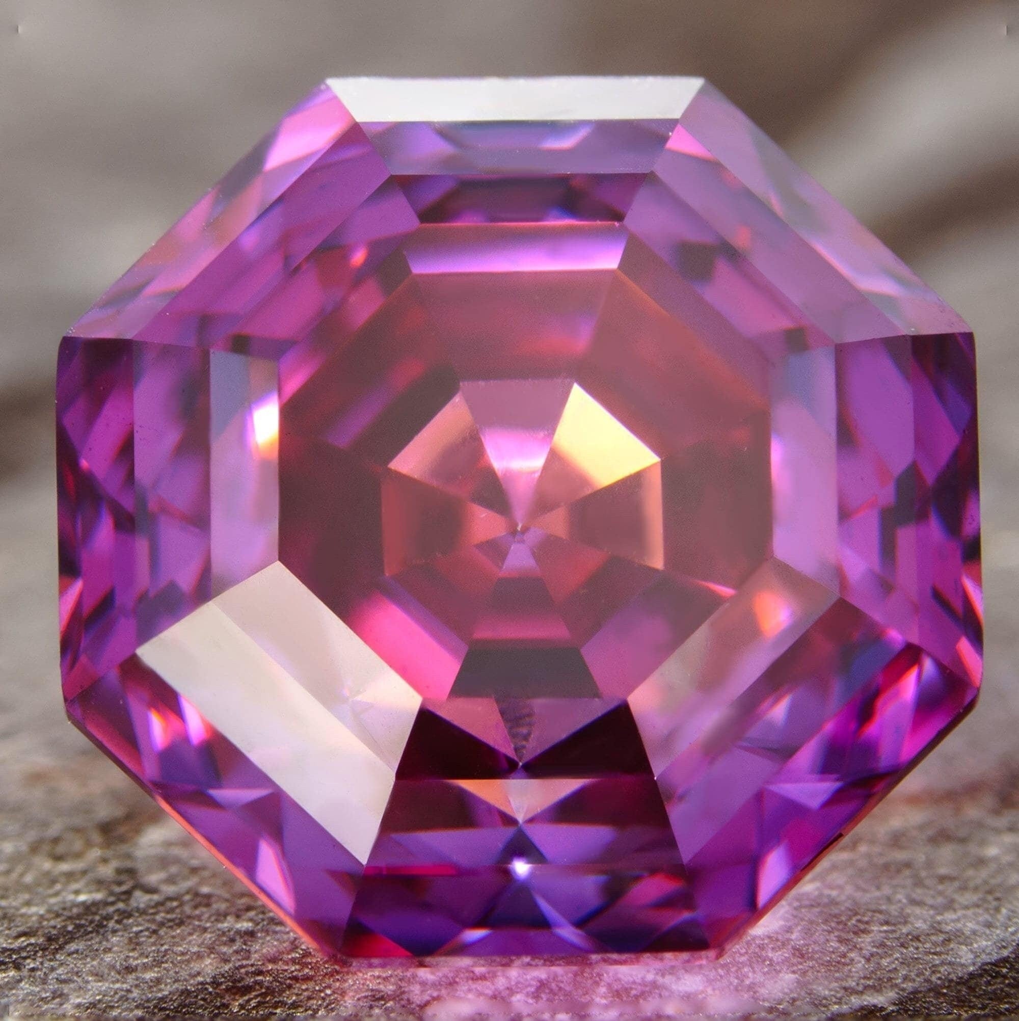7mm 2ct loose moissanite certified vvs1 purplish red octagon cut gra laboratory gemstone