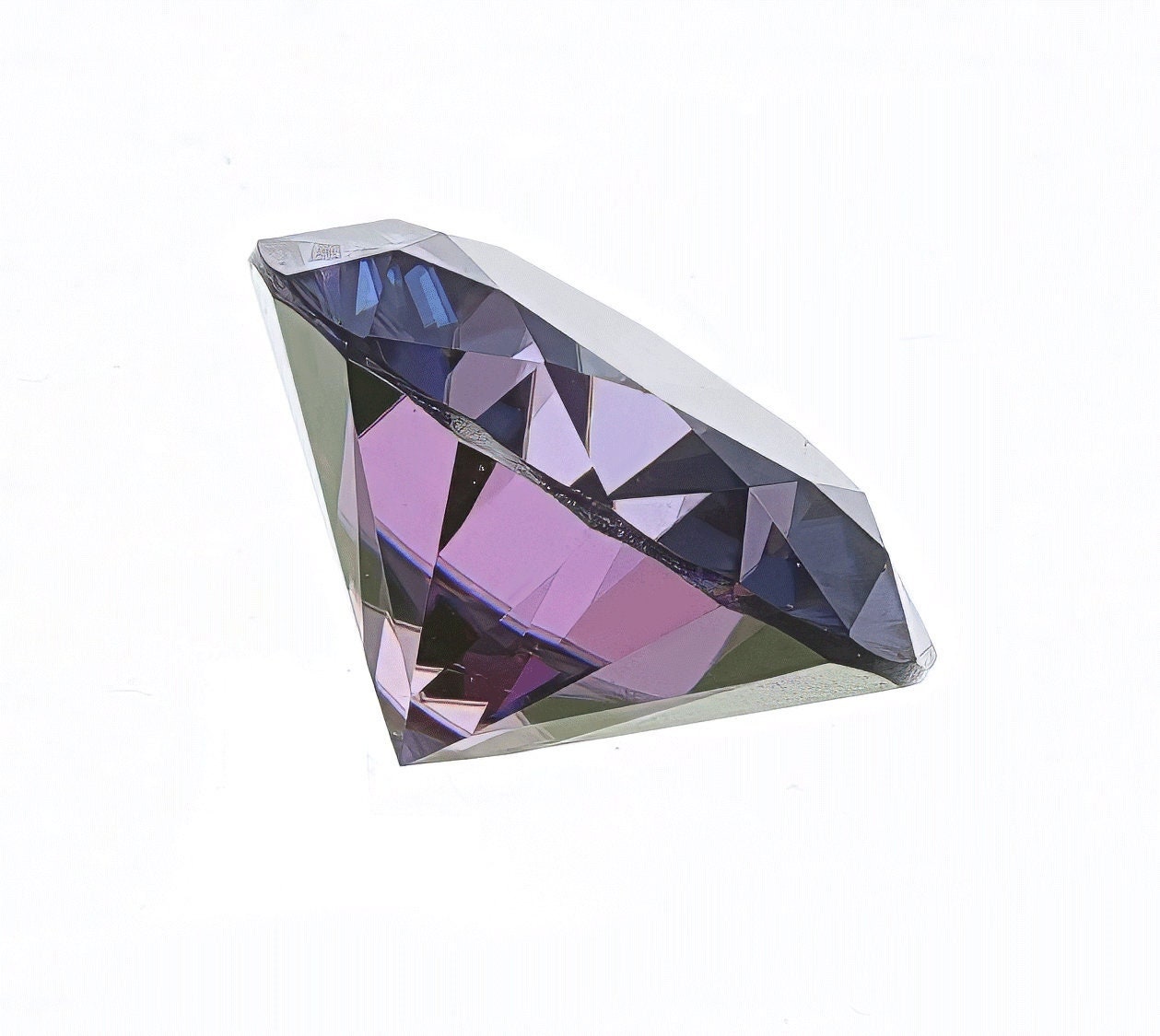 Moissanite round brilliant cut - imperial purple colors, vvs1 clarity, excellent cut - handcrafted brilliance