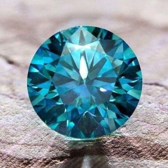 Moissanite sea blue colored moissanite vvs1 clarity round brilliant cut lab made gemstone