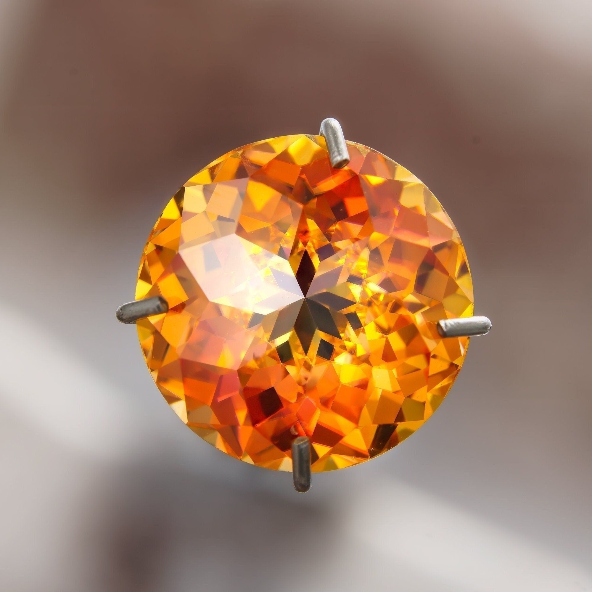 Moissanite 8mm sweet orange 2 carat imperial round cut