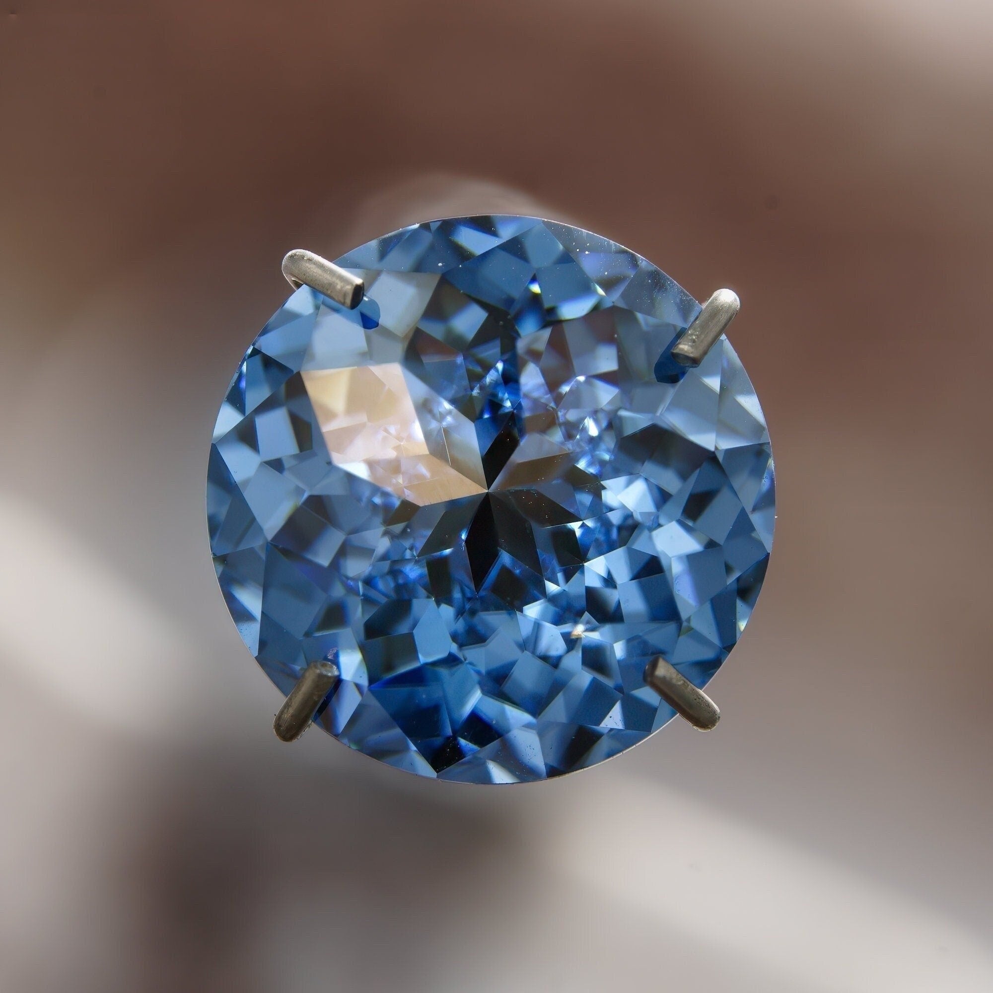 Moissanite Royal Blue color 2 carat imperial round cut 8mm