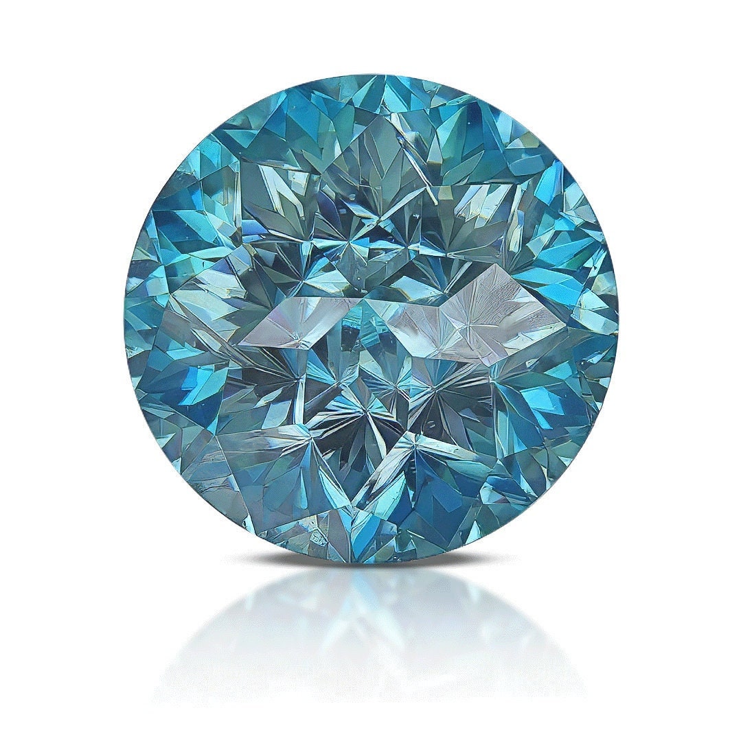 Moissanite sea blue color certified 2ct imperial round cut gemstone (8mm) - unique gra certified jewelry find