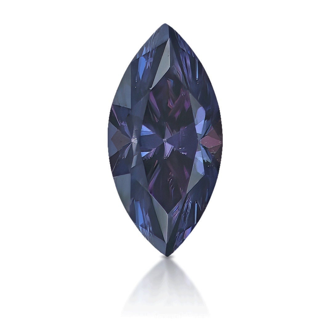 Moissanite marquise cut 2 carat - 6x12mm imperial purple colors, vvs1 clarity, excellent cut - handcrafted brilliance