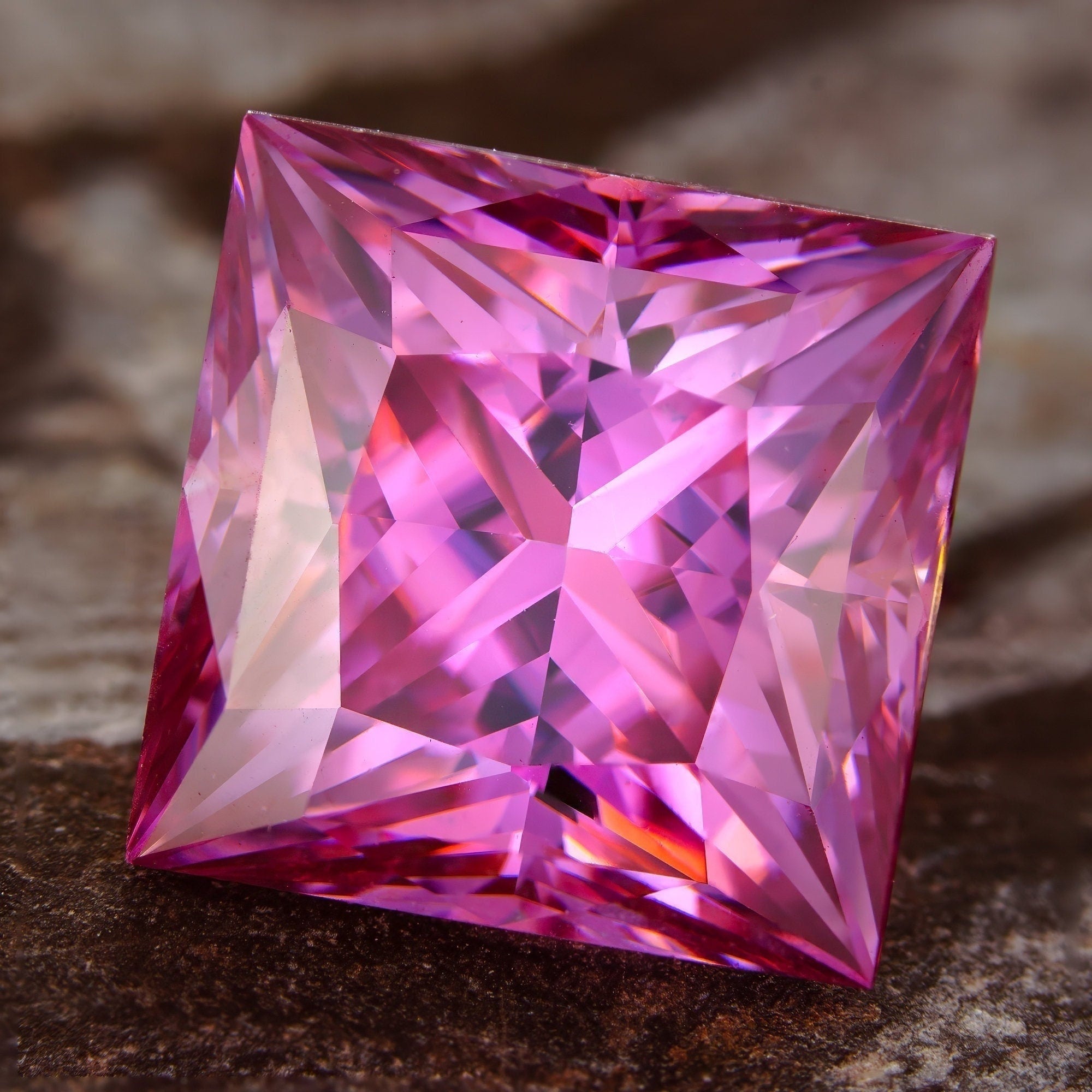 Moissanite Pink 4-7mm | VVS1 GRA Certified | Princess Square Cut Loose Gemstone