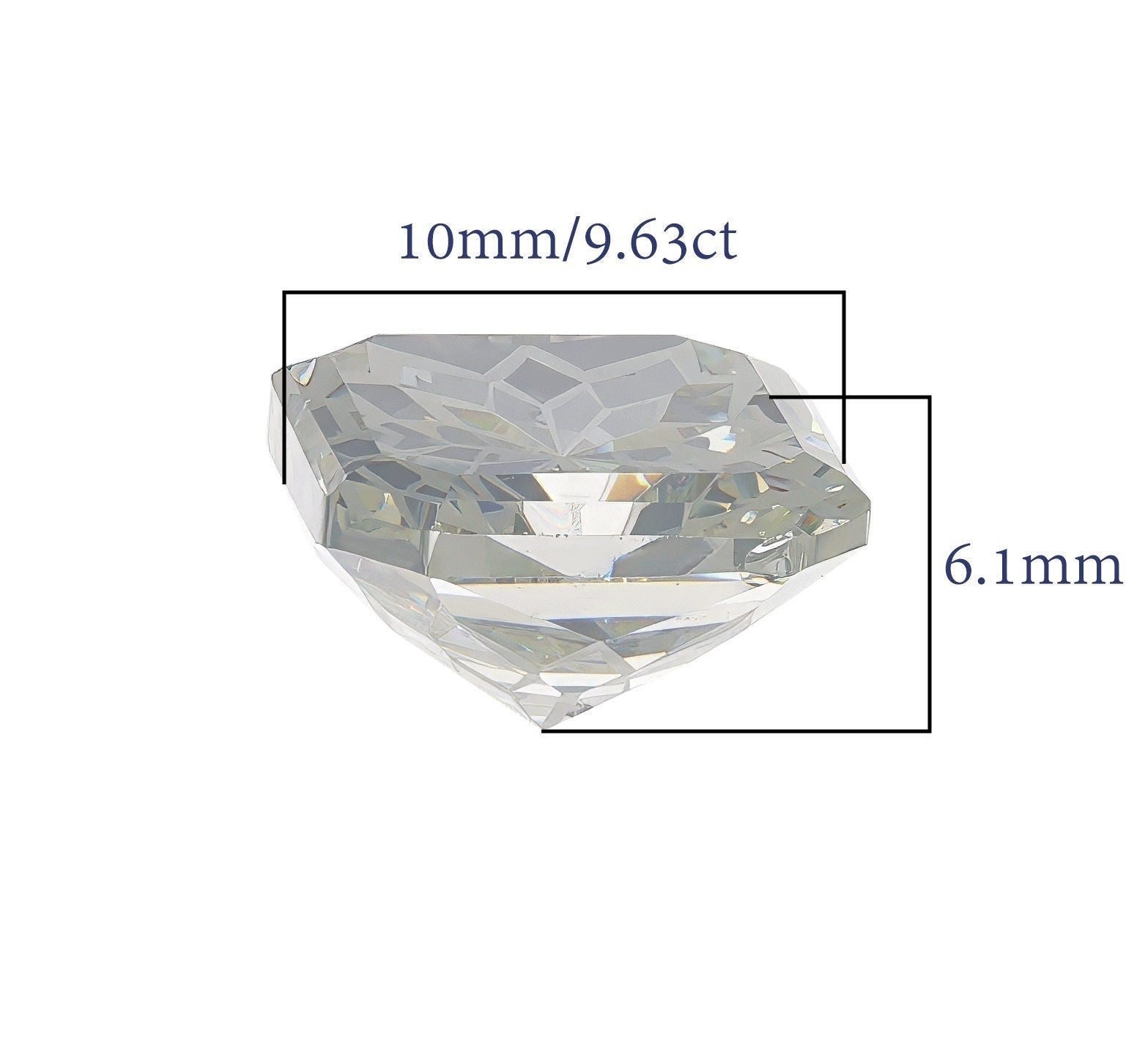 Cubic zirconia 10mm aaa grade fantasy cut white color - brilliantly clean and perfect for crafting