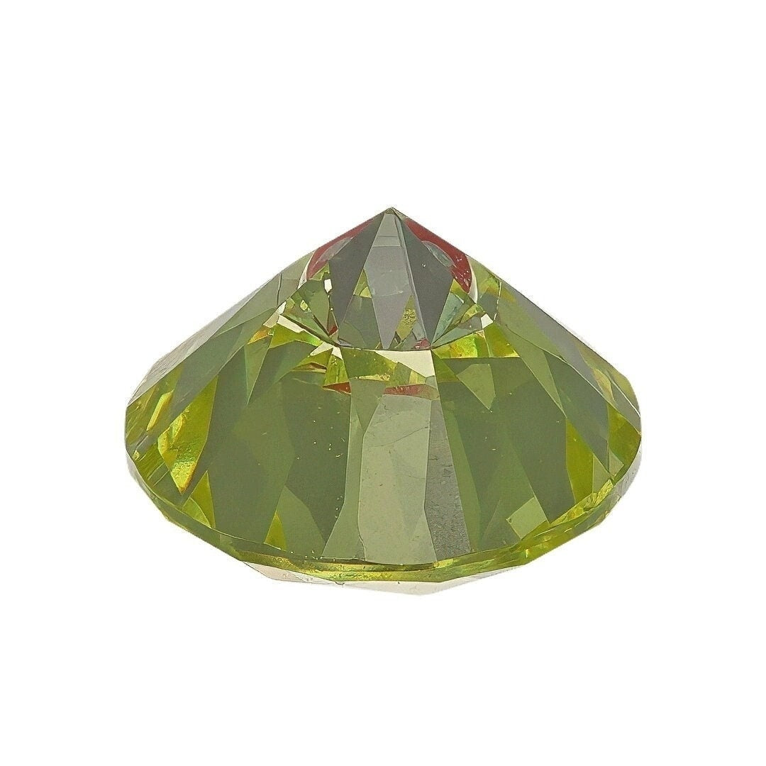 Loose inlay cubic zirconia yellow red- round cut (10mm) loose gemstone