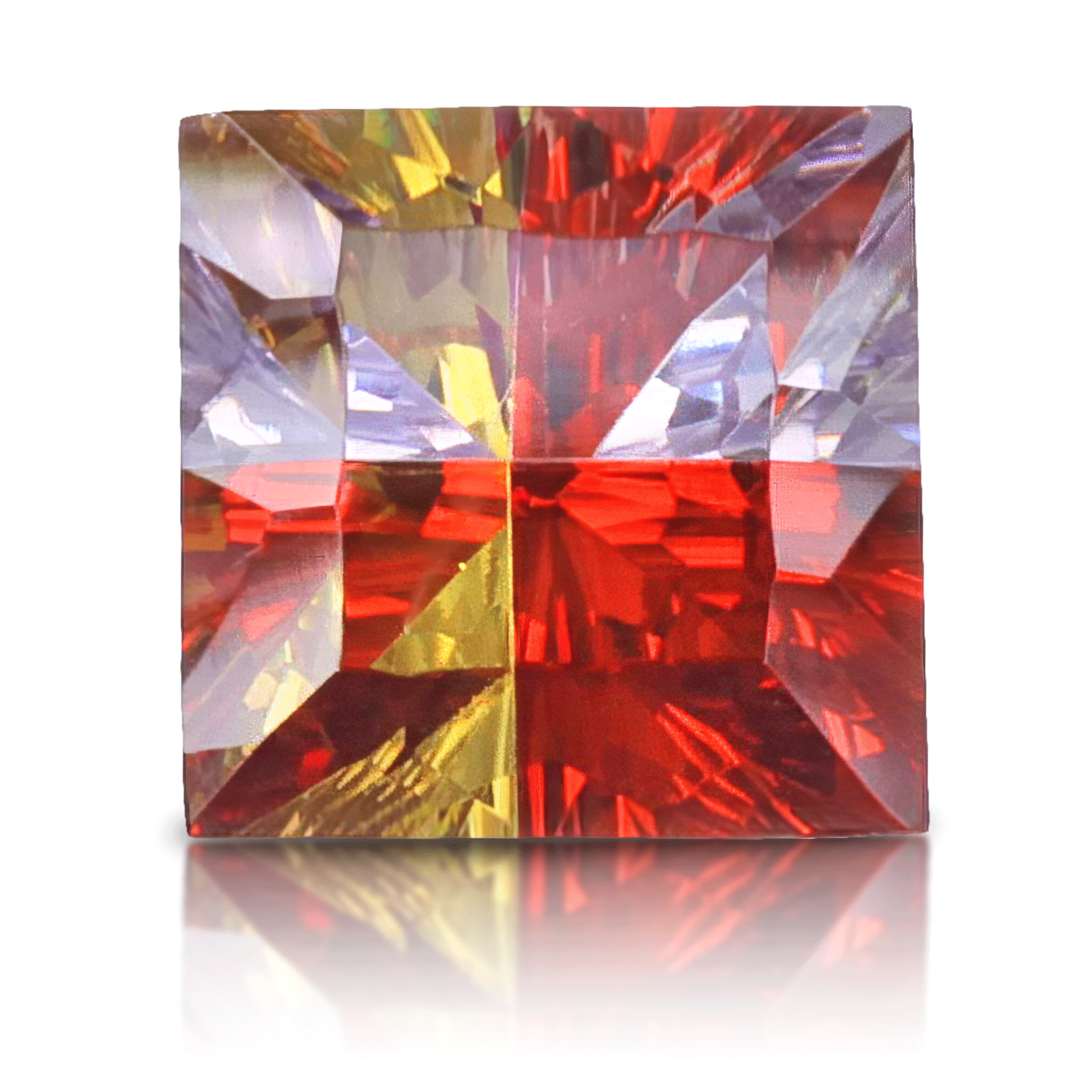 Cubic Zirconia 8mm Tri-Color Square Princess Cut for Jewelry Making