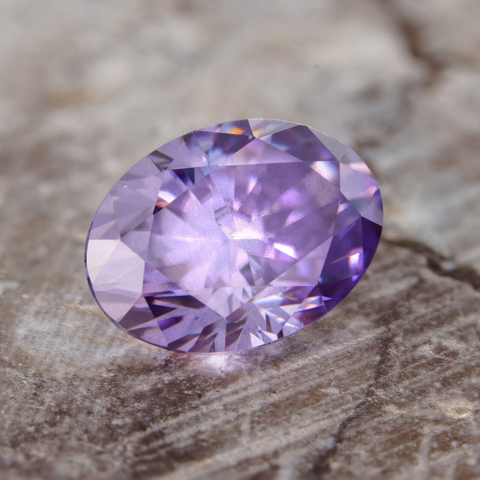 Moissanite oval cut, light purple colored moissanite, certified gra, vvs1