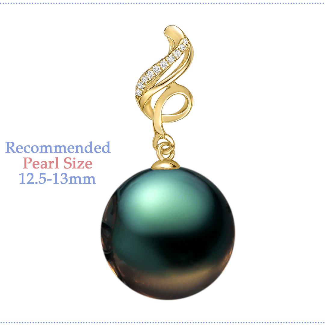 18k Gold Plated 925 sterling silver pearl pendant setting - elegant pearl mounting